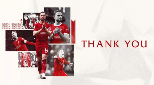 利物浦官方：功勋队长亨德森离队，加盟达曼协作