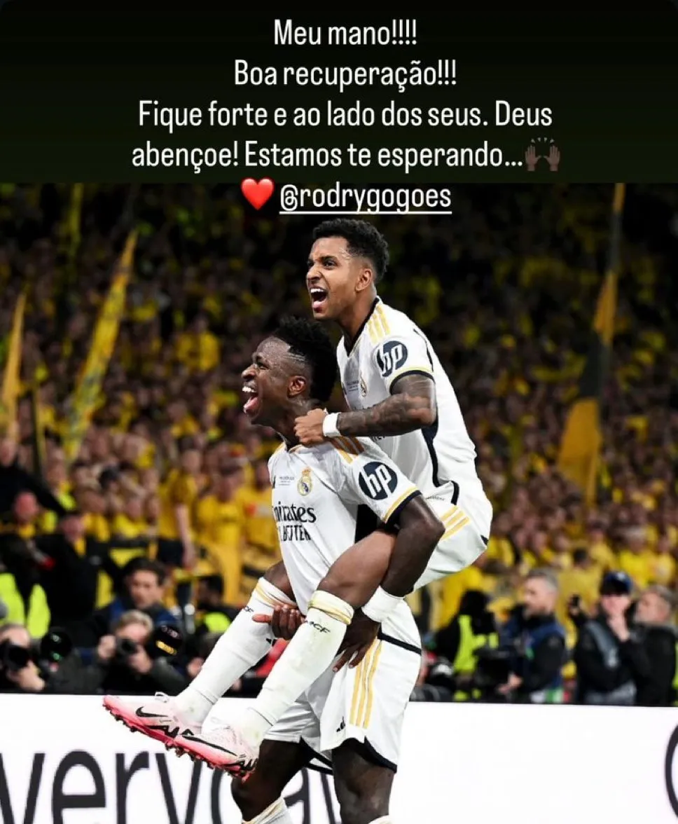 体育学堂-维尼修斯祝福罗德里戈：祝你早日康复，我们都在等你归来